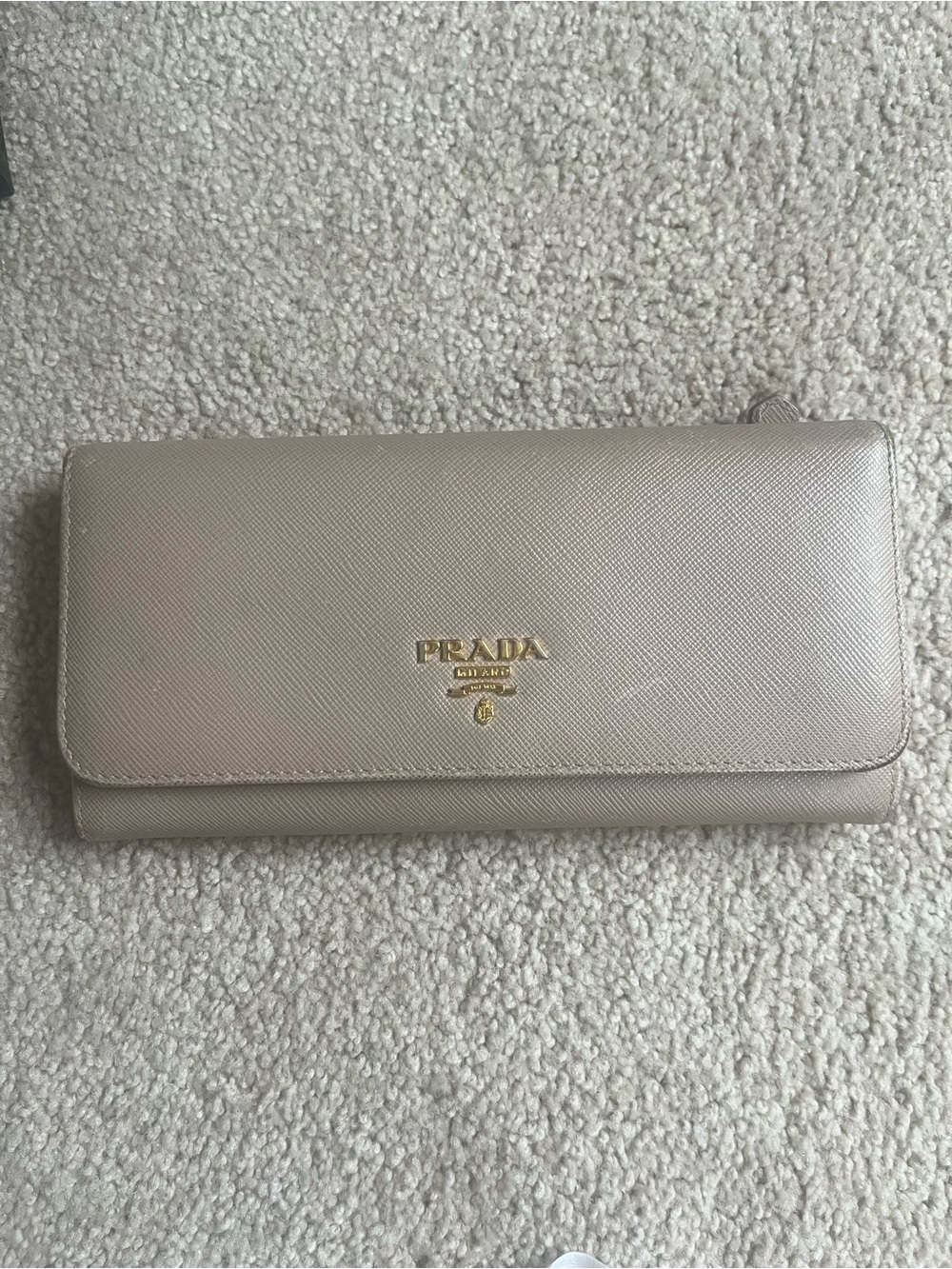 Prada Saffiano Leather Continental Wallet - Beige - Picture 2 of 9